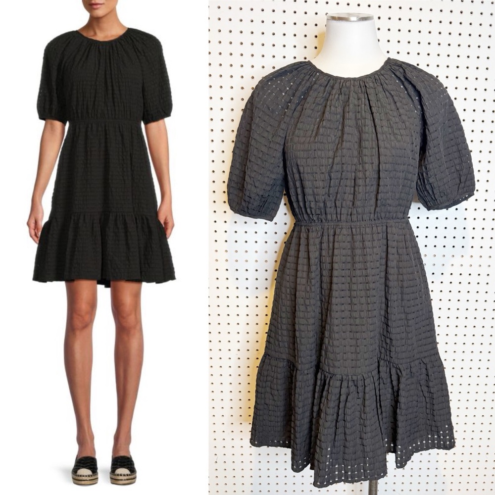 Rails | NWT Khloe Seersucker Mini A-Line Dress in Black Sz. Small